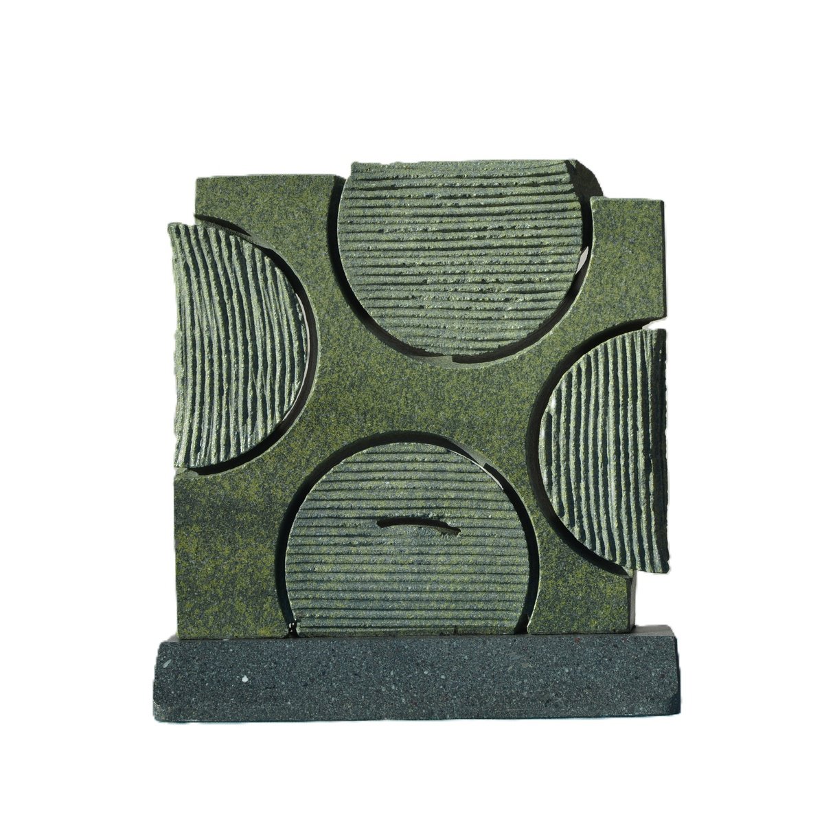 Botanical Stone Sculpture By Ognyan Chitakov, 9 X 9", "Clover", Original Artwork