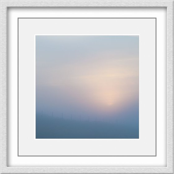 Sea Mist I - Misty blue sunrise on fine art paper