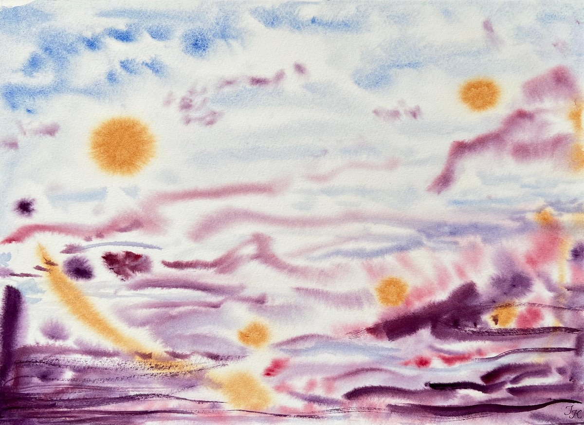 Organic Abstract Watercolour By Tetiana Kovalova, 14 X 10", Abstract#3, Original Artwork