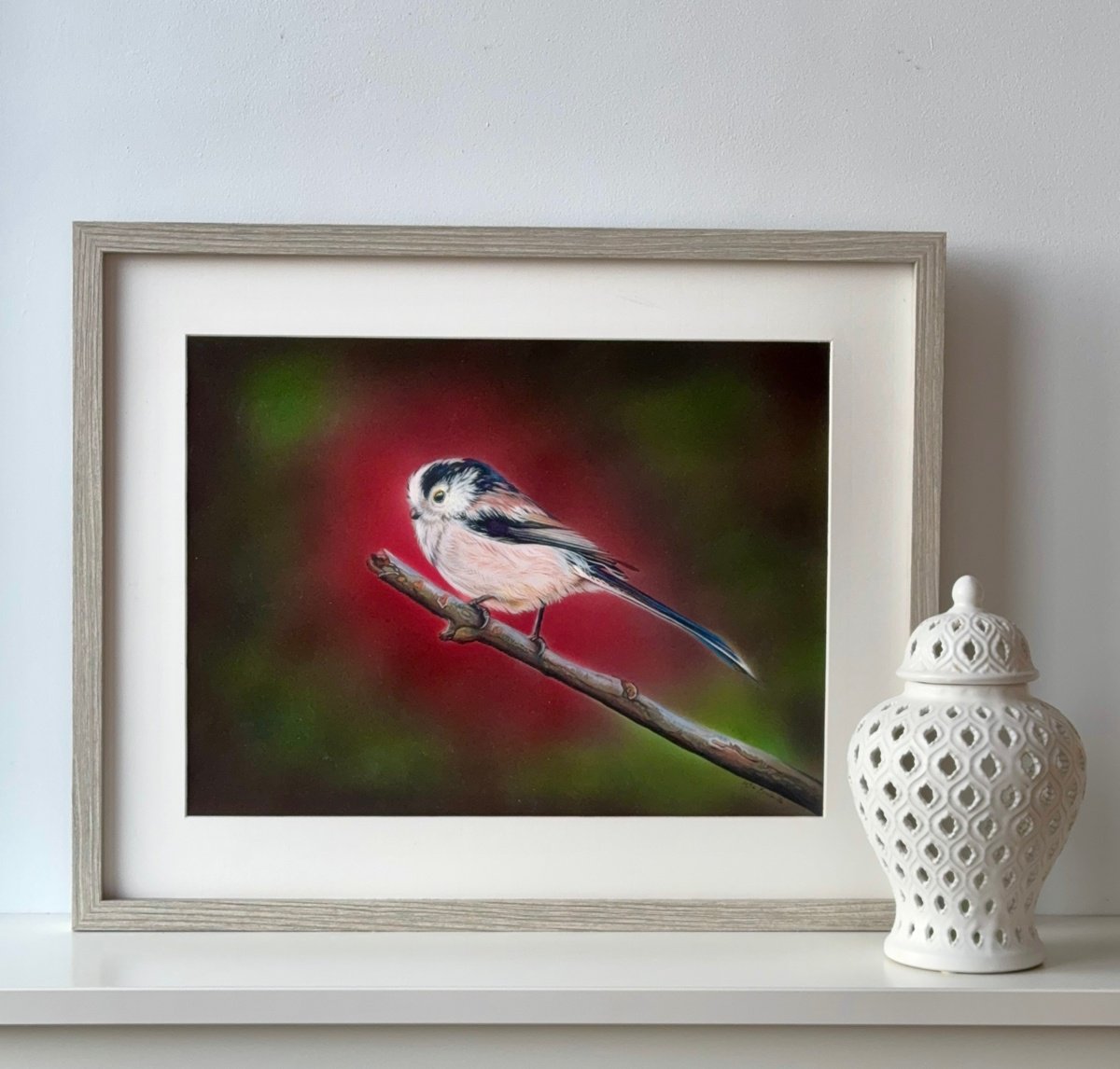 Painting , Long Tail Tit Mixed Media Painting By Irsa Ervin, 17 X 21, Artwork For Sale On Artfinder