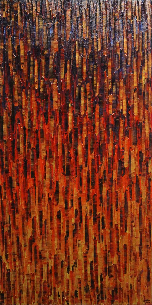 Abstract Acrylic Painting By Jonathan Pradillon, 16 X 31, Brasillant Matrix, Original Artwork