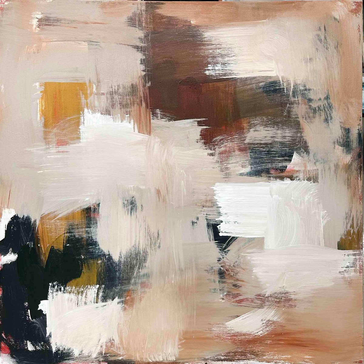 Abstract Acrylic Painting By Omar Obaid, 39 X 39", By Your Side, Original Artwork