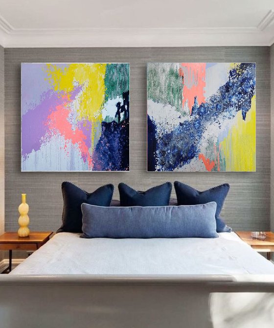 Abstract painting MIX my desires, Free shipping