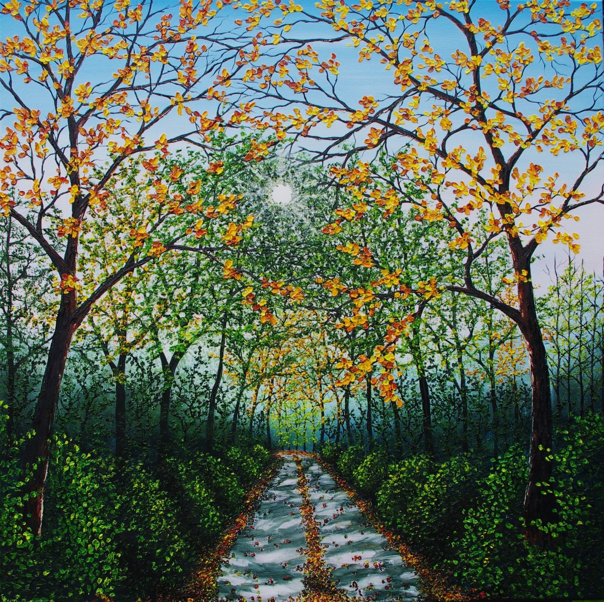 Forest Path By Hazel Thomson, 31 X 31, Artwork For Sale On Artfinder