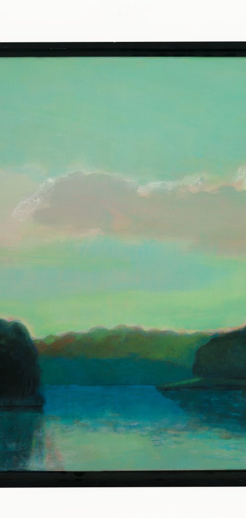 Morning on lake 20x24" 51x60 cm Contemporary Art by Bo Kravchenko by Bo Kravchenko