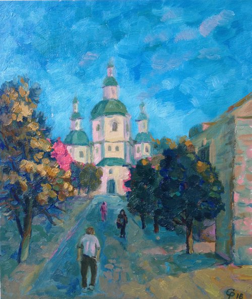 The Woskrenska Church in Sumy in September by Roman Sergienko