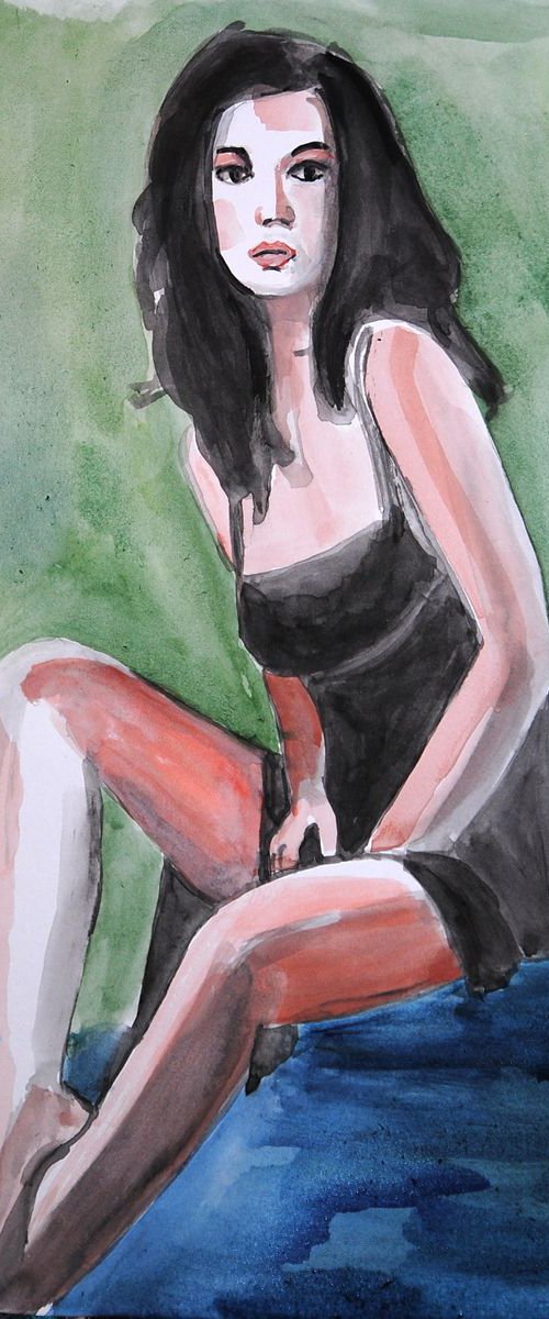 Black woman / 42 x 29.7 cm by Alexandra Djokic