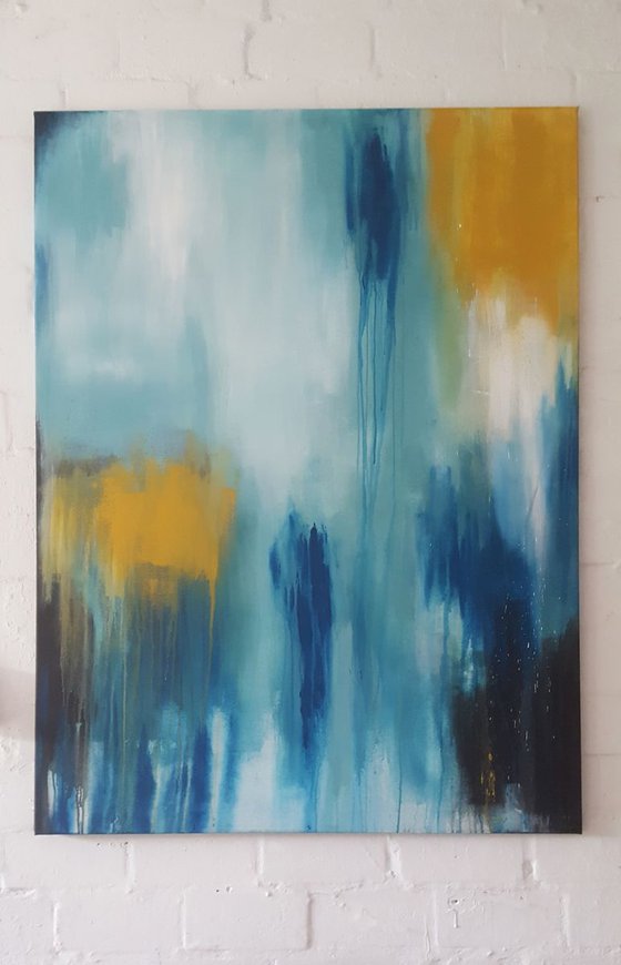Deep Sea in Turquoise - XL Abstract