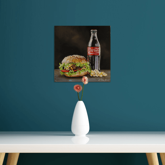 Fast Food, Burger Painting