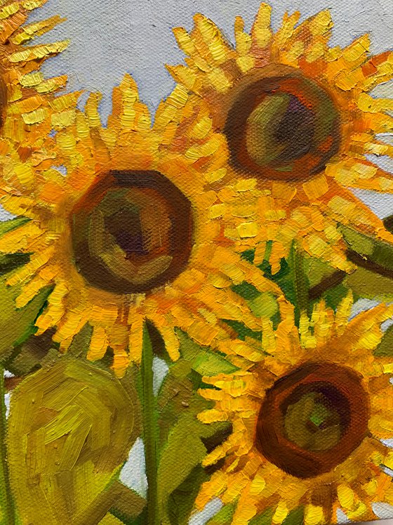 Sunflowers ! Oil painting! Ready to hang canvas