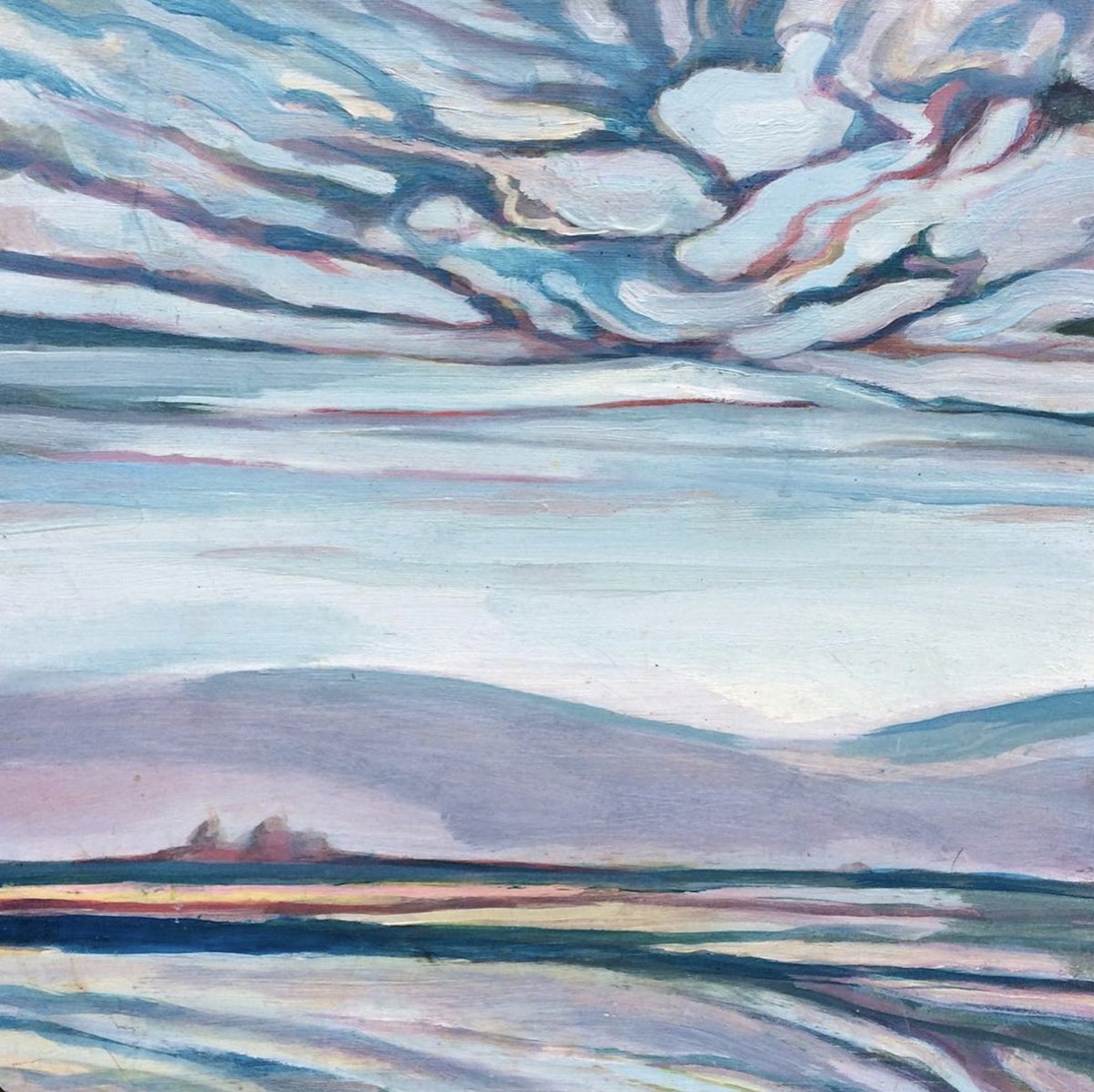 Impressionistic Landscape Oil Painting By Guy Pickford, 12 X 12, Polar Air, Original Artwork