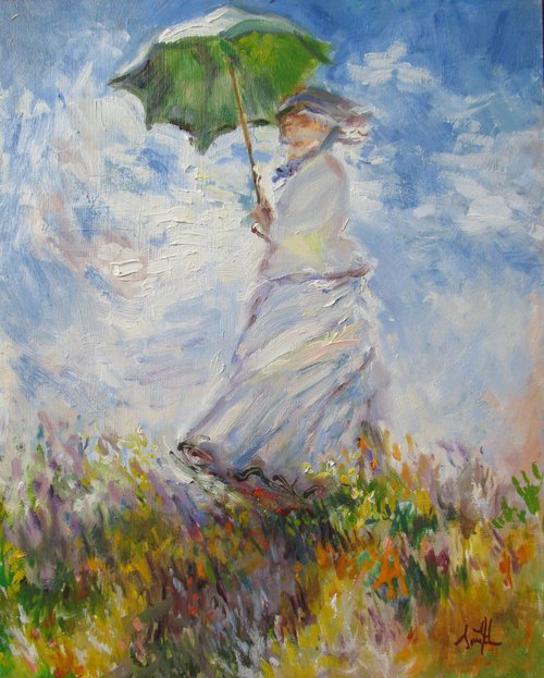 After Monet; Shade Under the Umbrella. by Jackie Smith