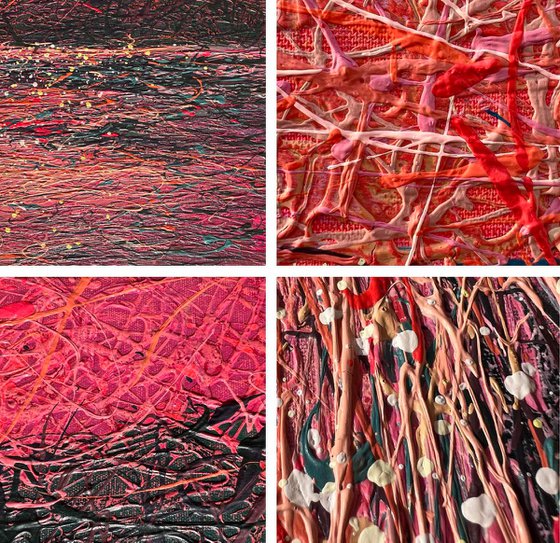 Scarlet Dreams- triptych