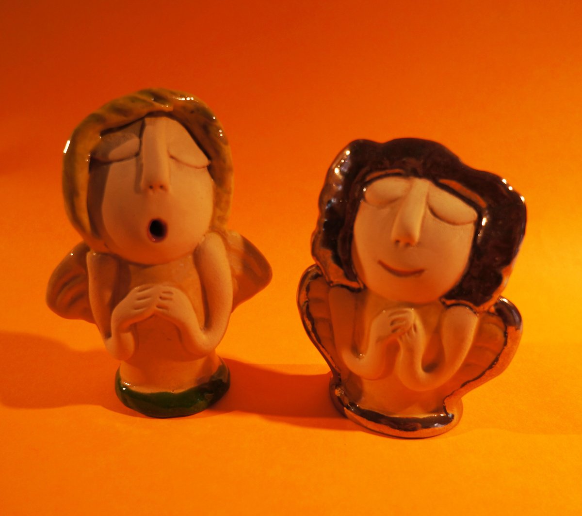 Ceramic | Sculpture | Disabled artist | Singing angels by Boris Chudinskij