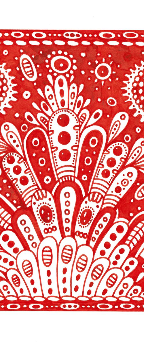 Surreal Pattern n.28 - Red Florals by Veronika Demenko