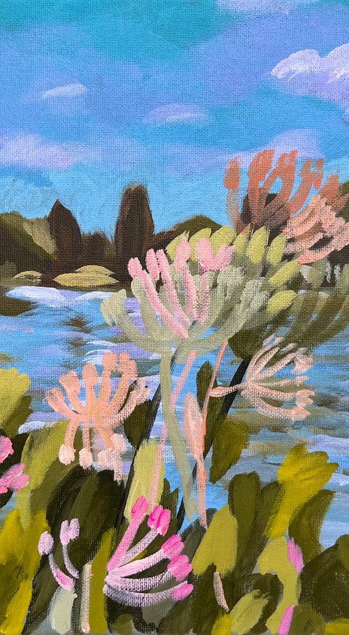 Lake with wildflowers (small) by LENKA STASTNA