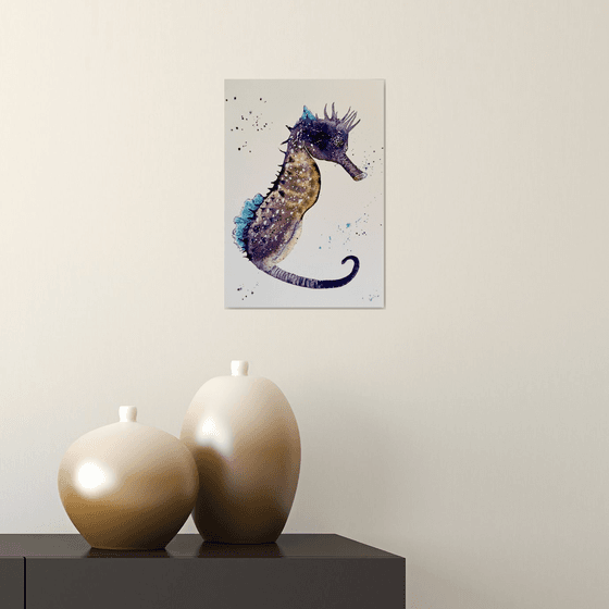 Purple Seahorse underwater