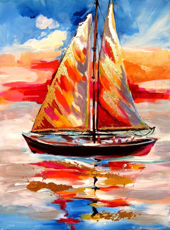 Sailboat with gold