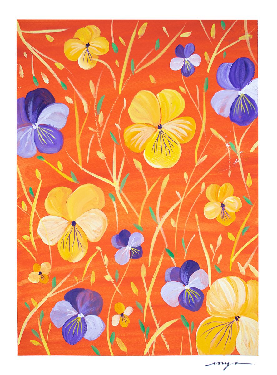 Pansy floral by Enya Todd