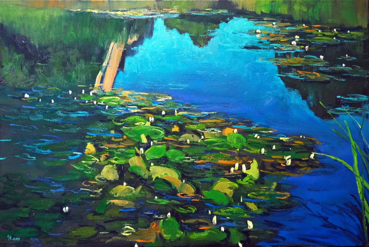 Water Lilies By Yuanyuan Liu, 35 X 24, Artwork For Sale On Artfinder