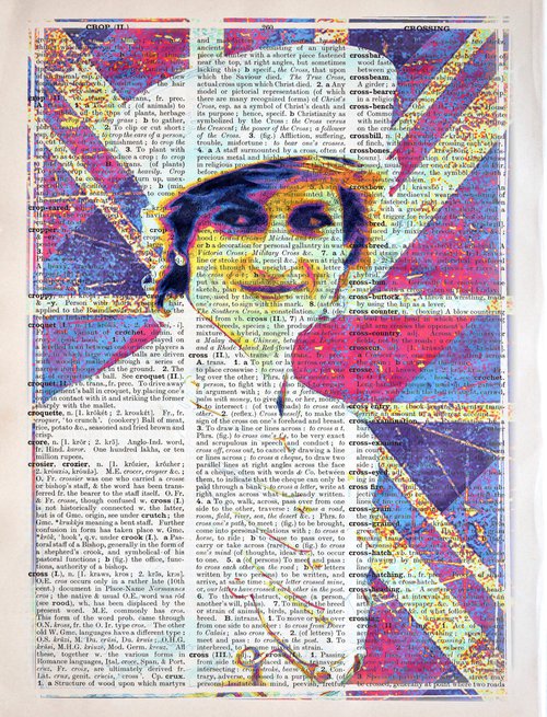 Diana - Princess of Wales - Collage Art on Large Real English Dictionary Vintage Book Page by Jakub DK - JAKUB D KRZEWNIAK
