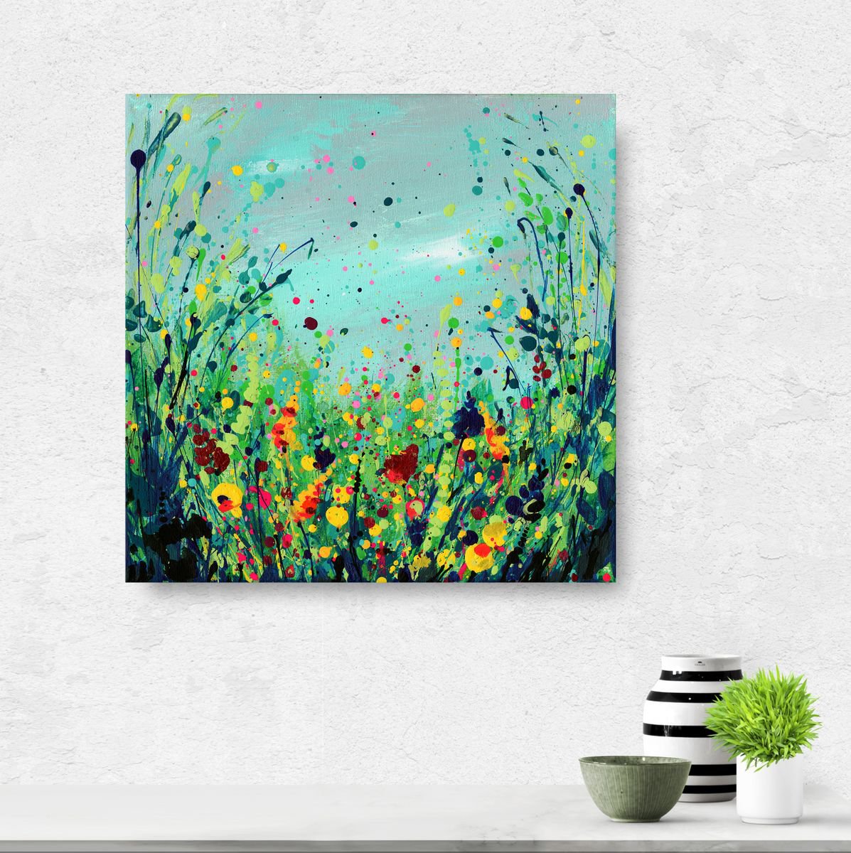 Afternoon Delight  -  Abstract Meadow Flower Painting  by Kathy Morton Stanion by Kathy Morton Stanion