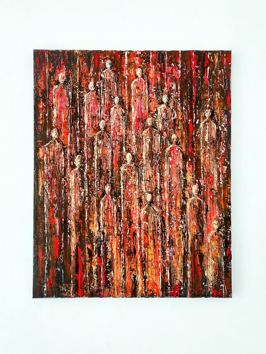 Expressive Oil Painting , Lost In The Streams Of Blood By Yana Dulger, 24 X 30, Artwork For Sale On Artfinder
