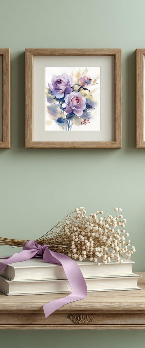 Triptych / Novalis roses by Yulia Evsyukova
