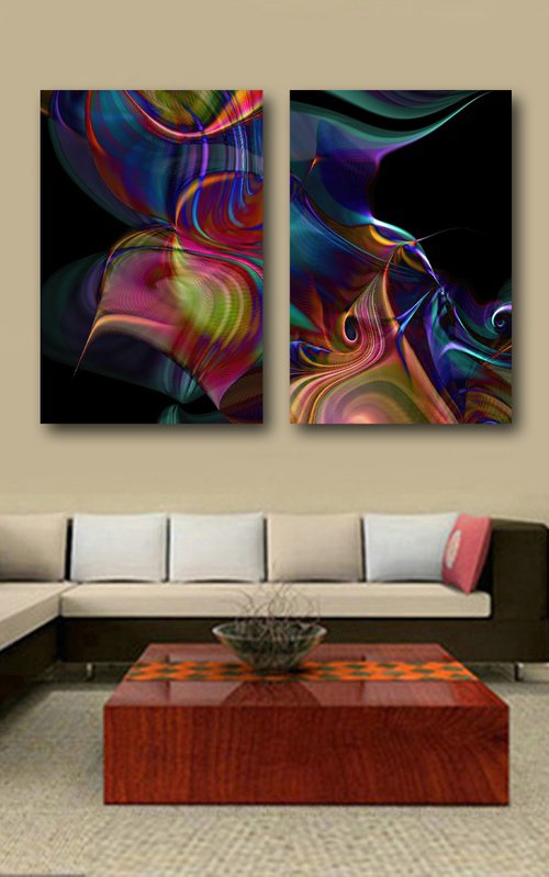 A gogó II/XL large diptych set of 2 panels by Javier Diaz