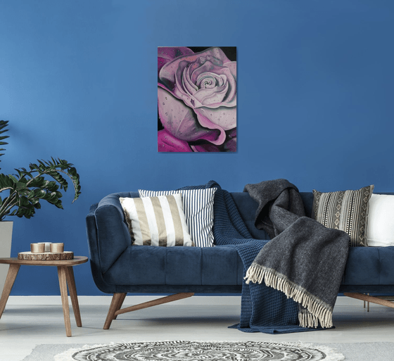 Rose of Marena, flower, canvas oriGinal oil art, floral painting, wall decor art, Gift for her