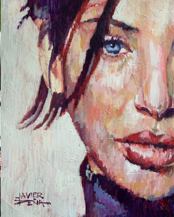 TORN ACRYLIC ON CANVAS 100x100cm