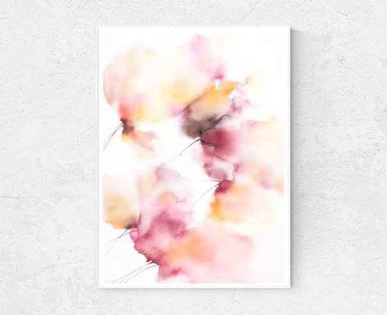 ABSTRACT FLORAL PAINTING, FLORAL WALL ART BREATH OF SPRING