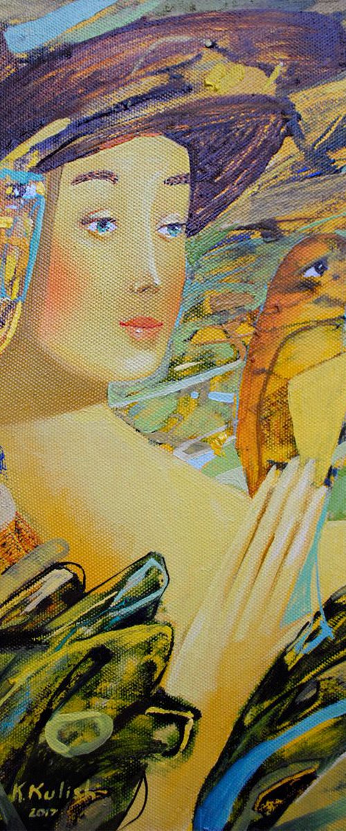 Original woman painting on canvas by Kate Kulish