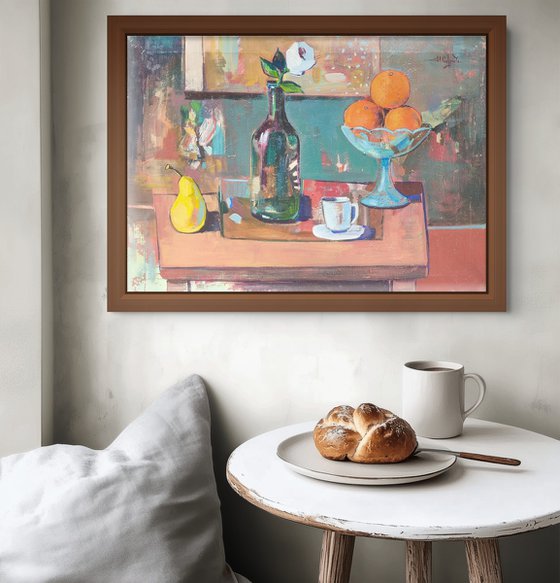 Pear, Cup and Oranges
