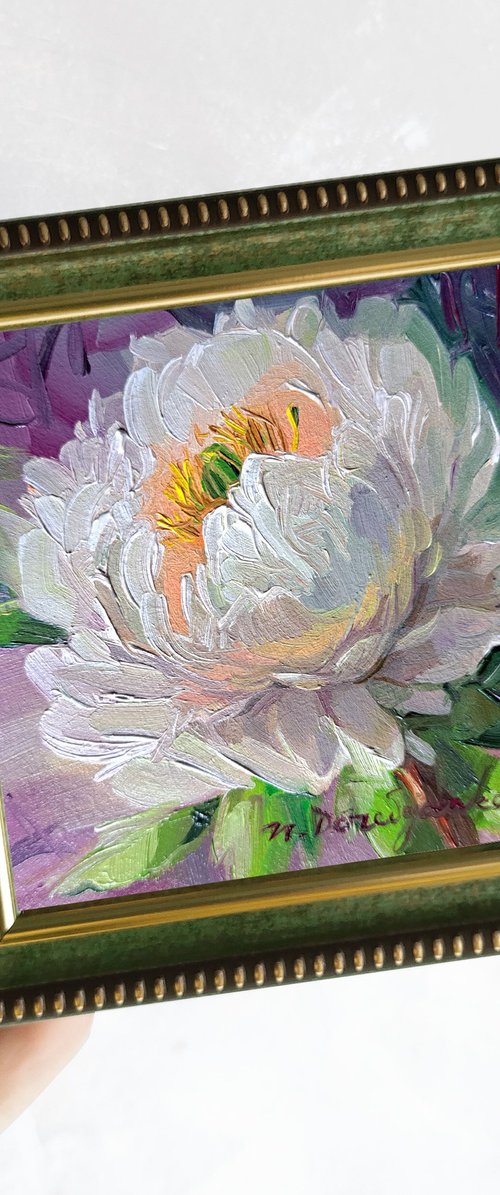 Peone painting by Nataly Derevyanko