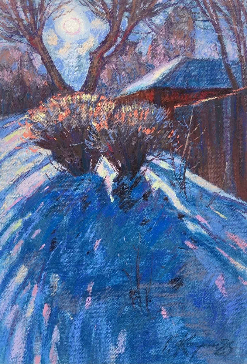 Impressionistic Pastel Drawing , Cold Sun By Sergey Kachin, 18 X 26, Artwork For Sale On Artfinder