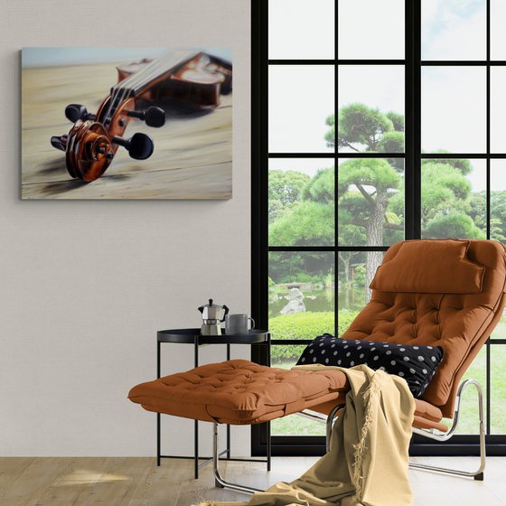 Still life with violin 1. (Artwork on commission)