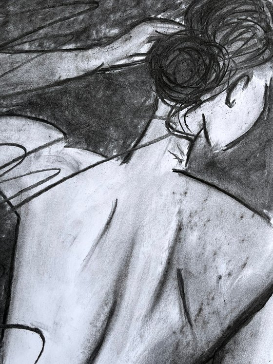 Woman Nude Charcoal Art