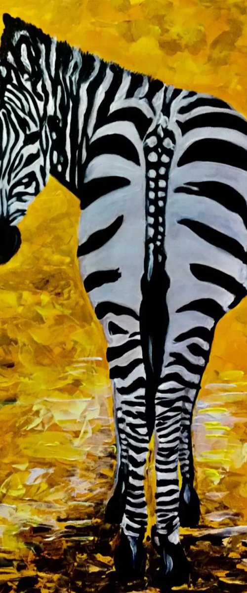 ZEBRA on golden field by Olga Koval
