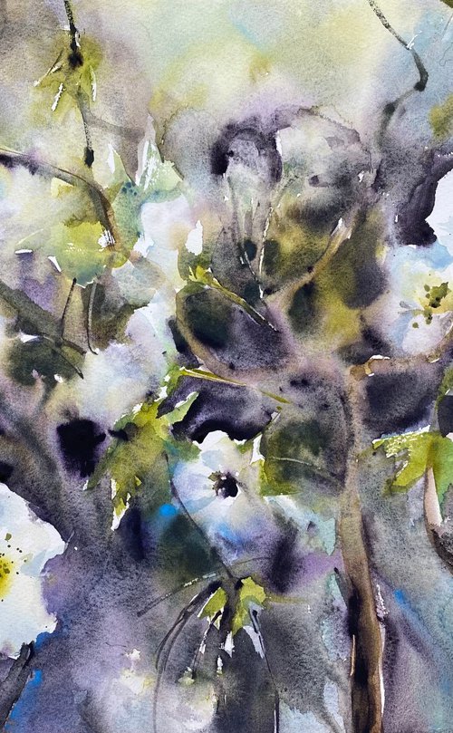 Blooming - original watercolor by Anna Boginskaia