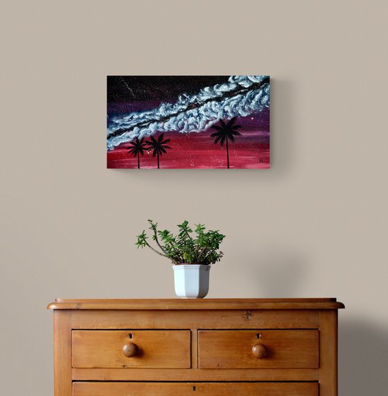 Mystic plum sky with clouds