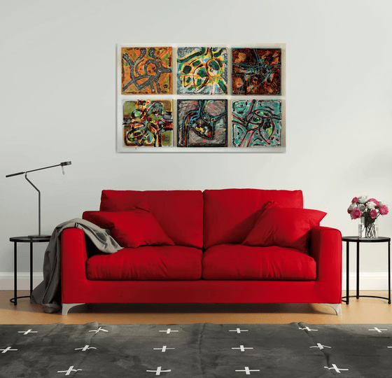 Abstract (six hearts)-VI