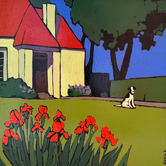Garden Still Life with Red Watering Can