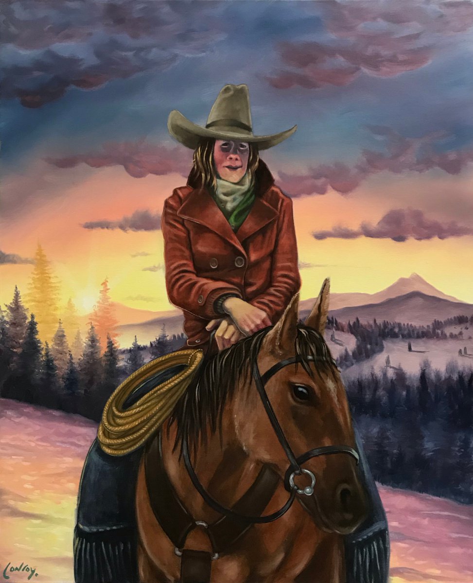 Sunset Cowgirl by Pete Conroy