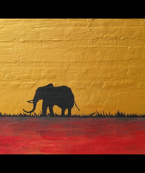 elephants of the sudan africa animal painting by Stuart Wright