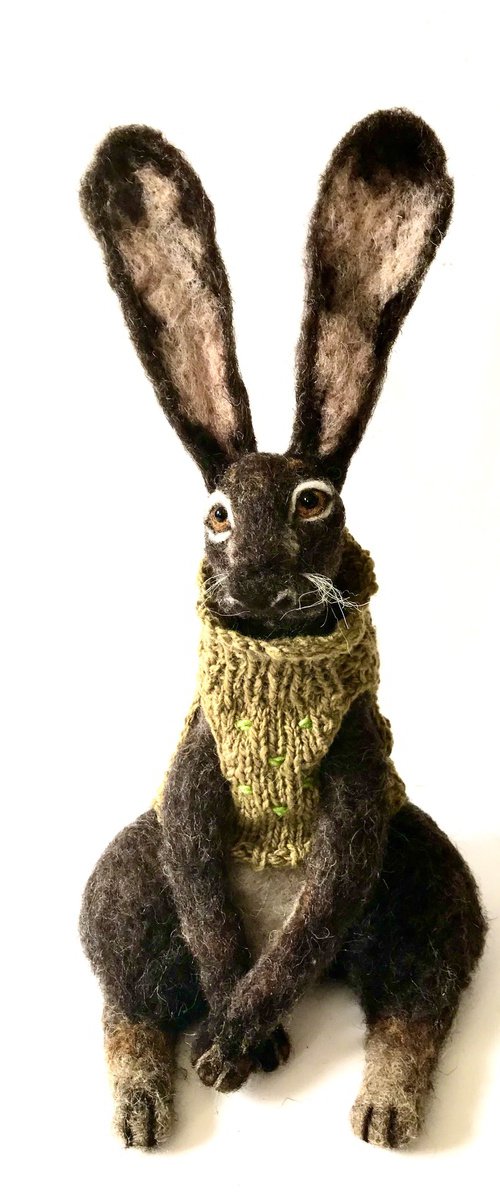 The hare in the green jumper by Eleanor Gabriel