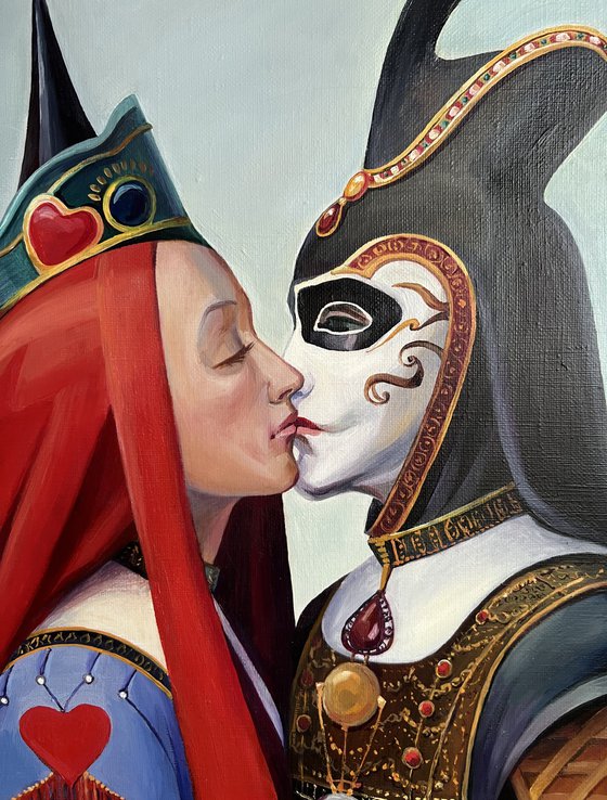 The lovers. Venetian kiss.