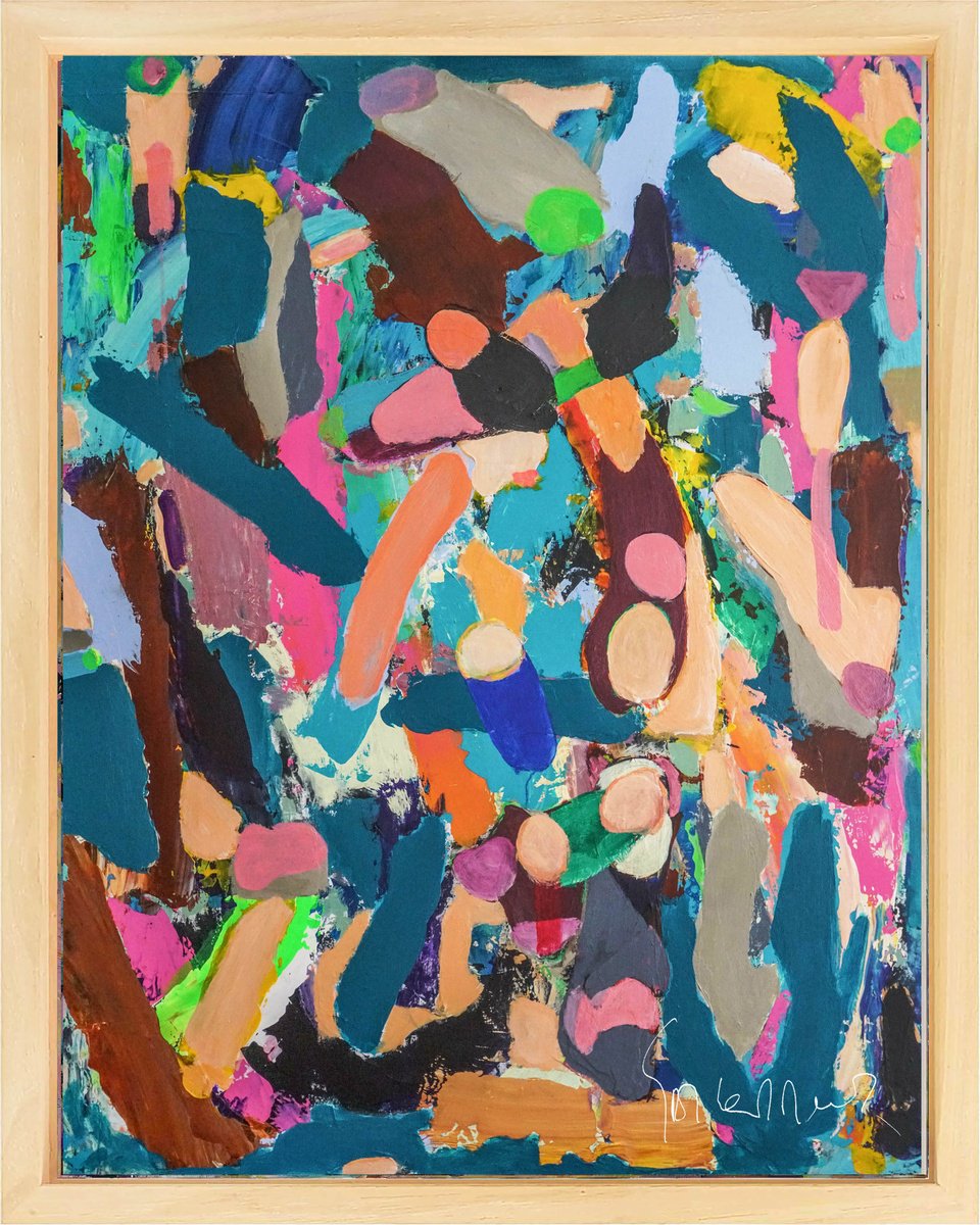 Organic Abstract Acrylic Painting By Geert Lemmers Fpa, 33 X 41, A New Archeology Opus 373, Original Artwork