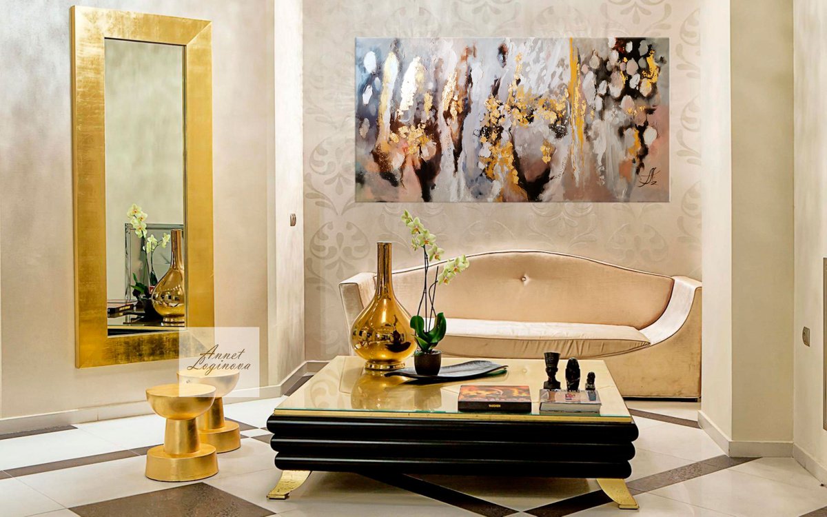 Extra large painting, Gold Leaf Abstract art