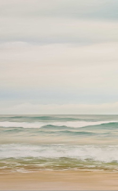 "Seashore 2" Original seascape oil art by Mary Ameur